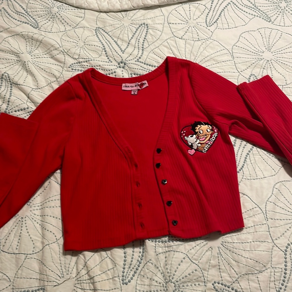 Betty Boop Cropped Cardigan